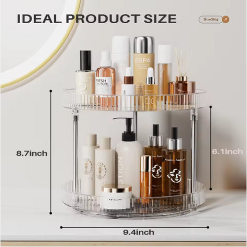 Double-Layer Turntable Rotating Spice Rack Organization Spinning Organizer