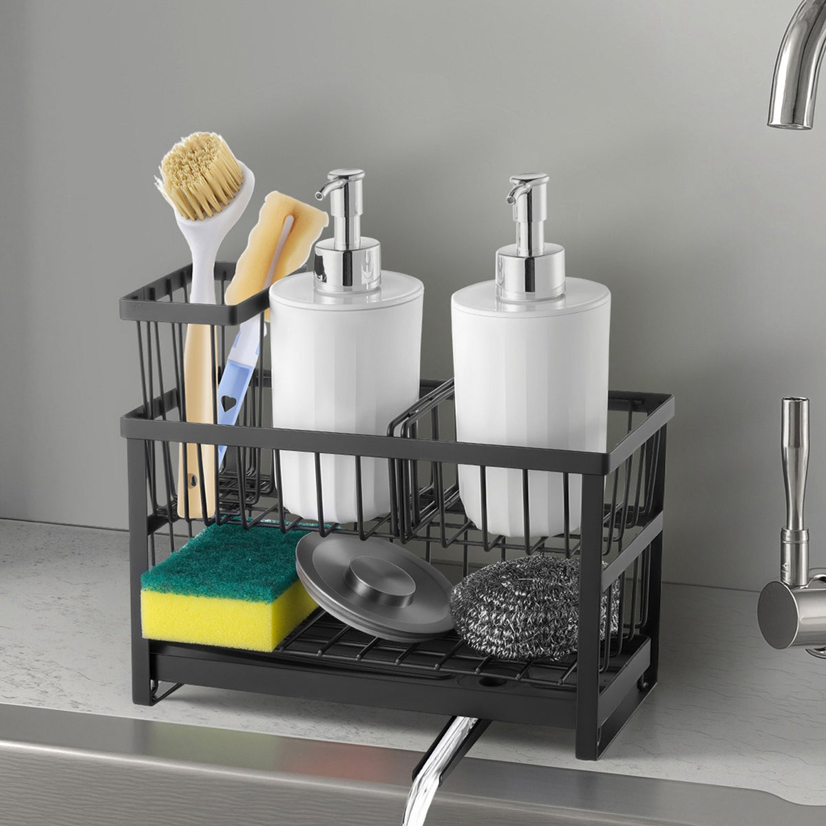 Kitchen Sink Caddy Organizer Sponge Holder for Kitchen Essentialsstorage