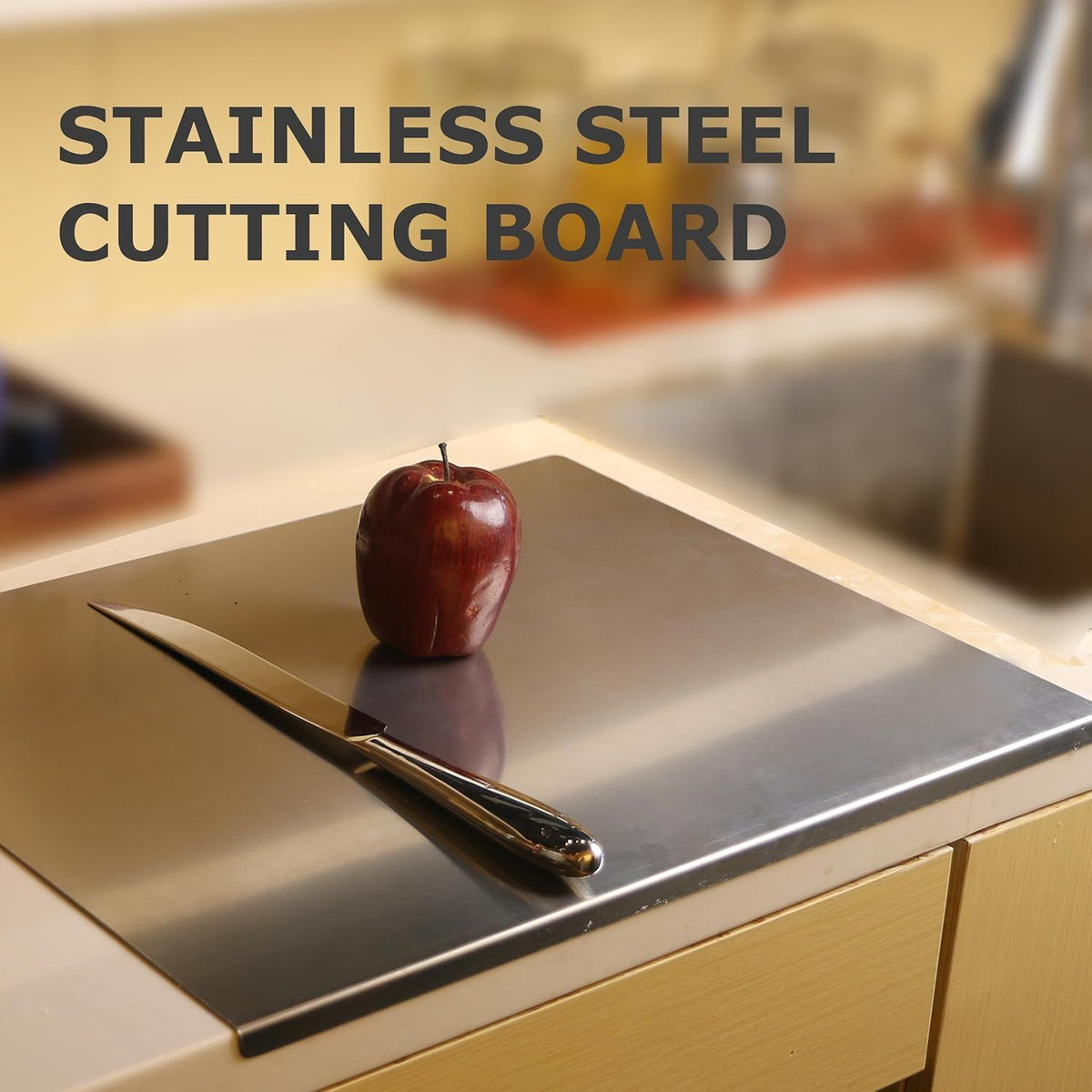 Stainless Steel Cutting Board for Kitchen - Large 304 Chopping Boards, Suitable for Meat Vegetables Bread and Baking,Kitchen Accessories.