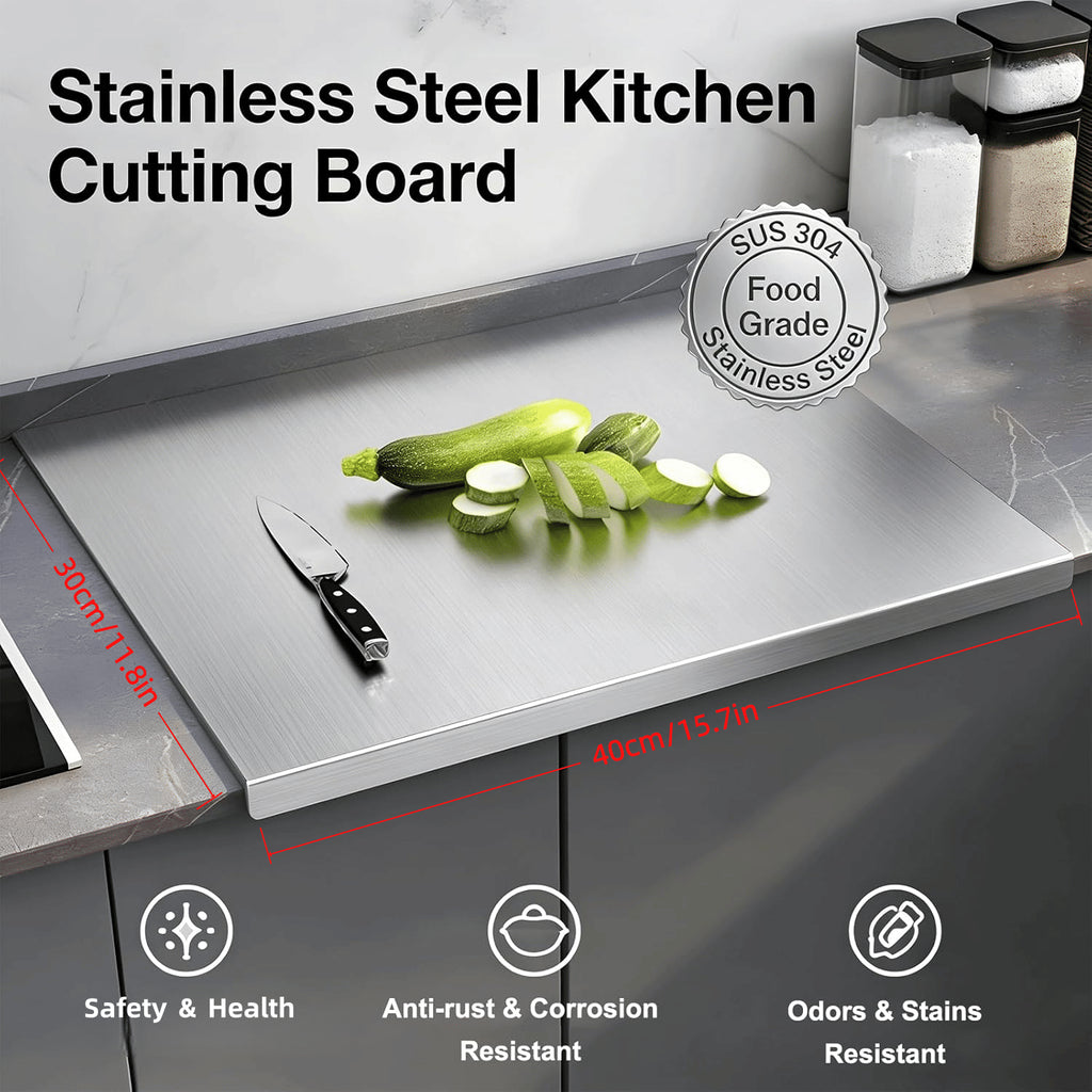 Stainless Steel Cutting Board for Kitchen - Large 304 Chopping Boards, Suitable for Meat Vegetables Bread and Baking,Kitchen Accessories.