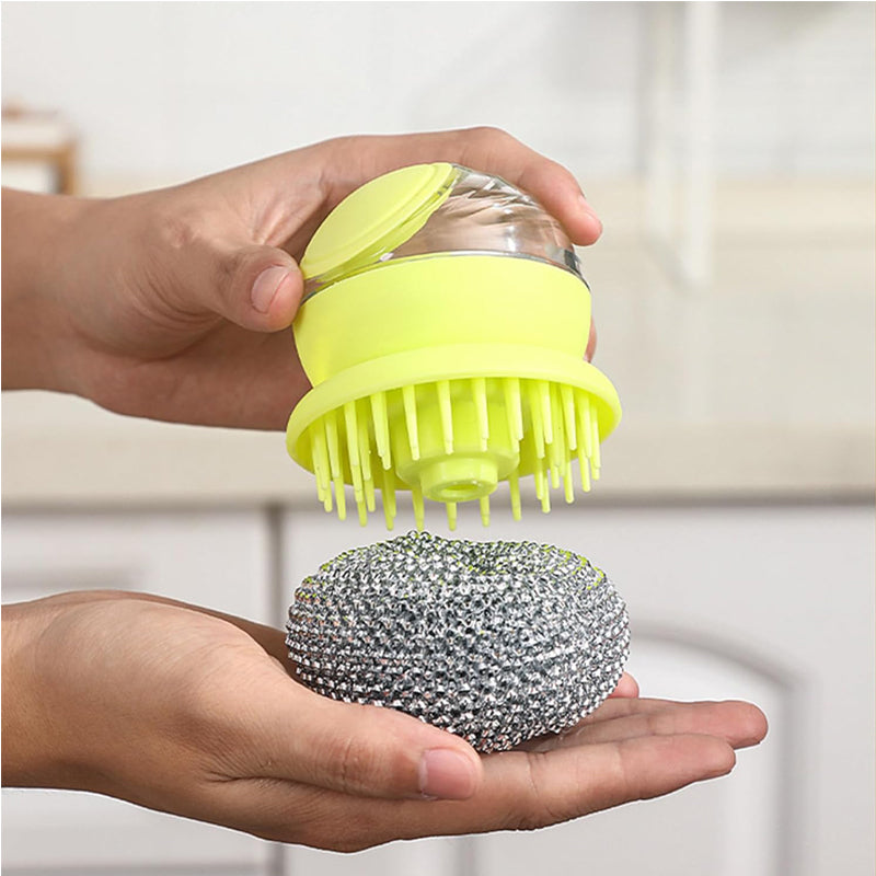 Stainless Steel Scrubber, Multifunctional Pot Dish Wash Brush for Home Commercial Kitchens, Removes Oil and Food Remnants from a Variety of Pots and Pans