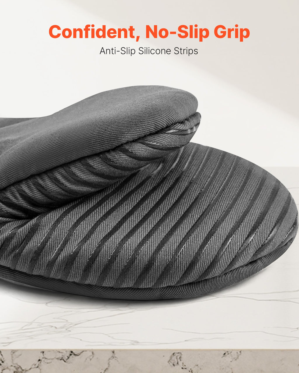 Oven Mitts, Mini Oven Mitt Set with Non-Slip Silicone Strips, High Heat Resistant to 500℉, Lightweight Cotton Baking Mitts 13.07 X 6.1 Inch with 2 No-Marks Hooks for Home, Kitchen, 2 Piece