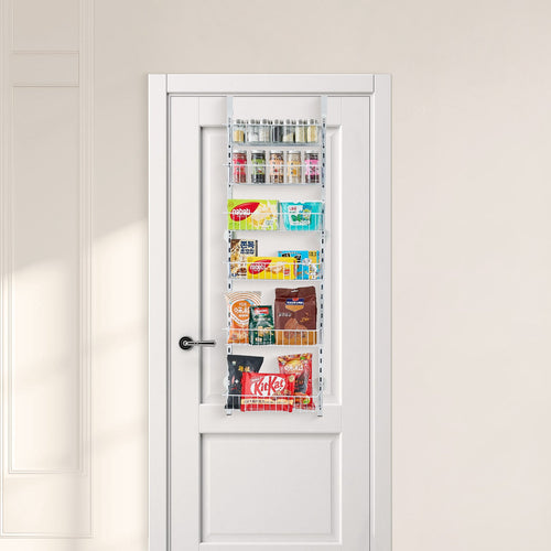 6-Tier over the Door Pantry Organizer Hanging Storage Rack Adjustable Kitchen