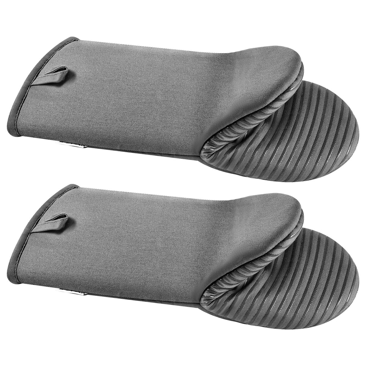 Oven Mitts, Mini Oven Mitt Set with Non-Slip Silicone Strips, High Heat Resistant to 500℉, Lightweight Cotton Baking Mitts 13.07 X 6.1 Inch with 2 No-Marks Hooks for Home, Kitchen, 2 Piece