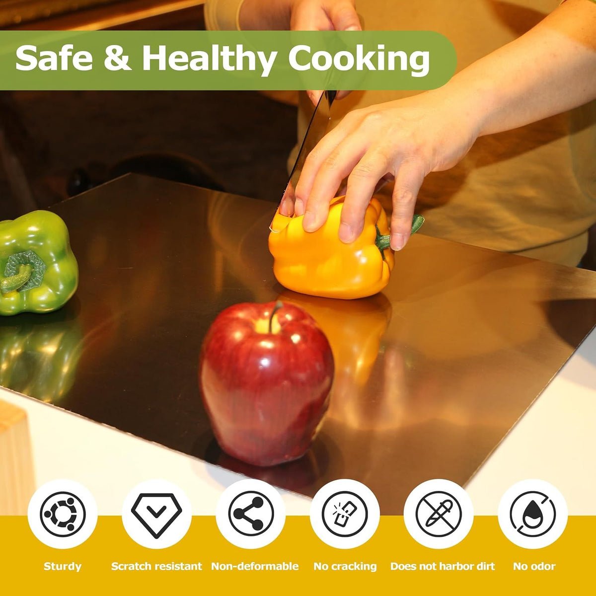 Stainless Steel Cutting Board for Kitchen - Large 304 Chopping Boards, Suitable for Meat Vegetables Bread and Baking,Kitchen Accessories.