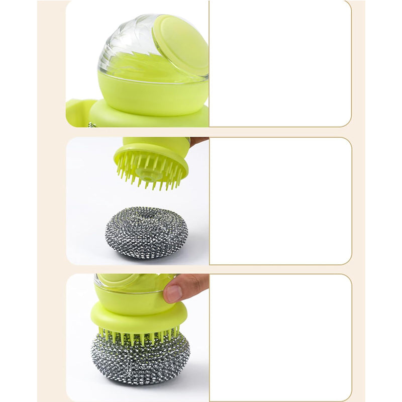 Stainless Steel Scrubber, Multifunctional Pot Dish Wash Brush for Home Commercial Kitchens, Removes Oil and Food Remnants from a Variety of Pots and Pans