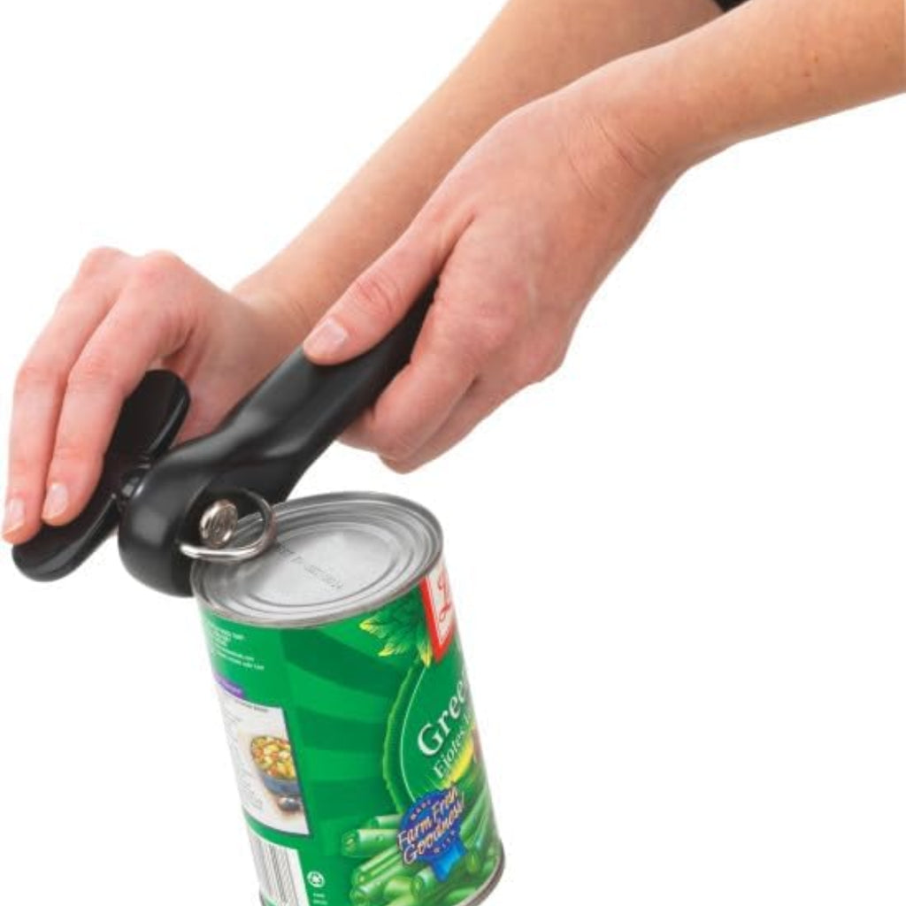 Can Opener, Safe Cut Manual Can Opener, No Sharp Can Edges, Black