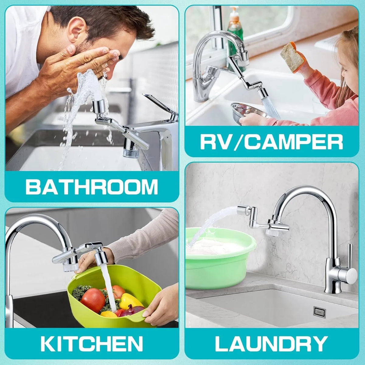 1440 Swiveling Faucet Extender, Brass Metal Robotic Arm Aerator with Flexible Joint, Dual-Mode Splashproof Water-Saving Tap Sprayer for Kitchen Sink Taps