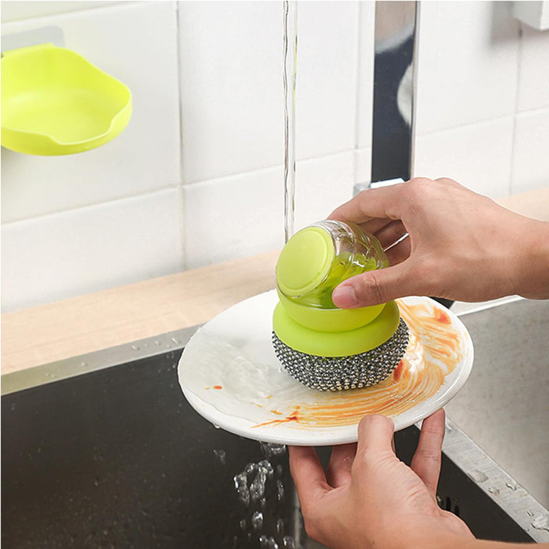 Stainless Steel Scrubber, Multifunctional Pot Dish Wash Brush for Home Commercial Kitchens, Removes Oil and Food Remnants from a Variety of Pots and Pans