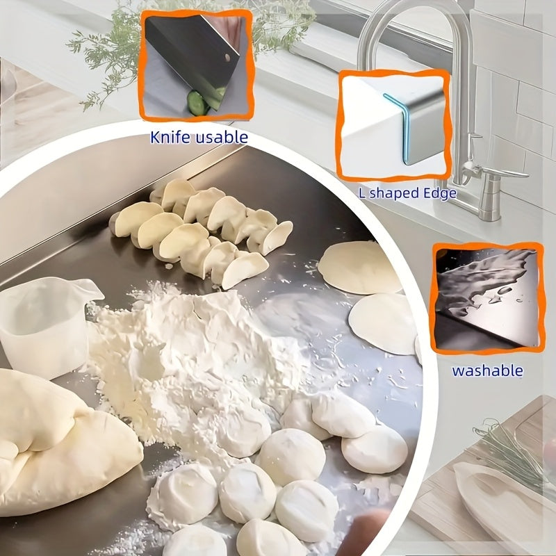 Stainless Steel Cutting Board for Kitchen - Large 304 Chopping Boards, Suitable for Meat Vegetables Bread and Baking,Kitchen Accessories.